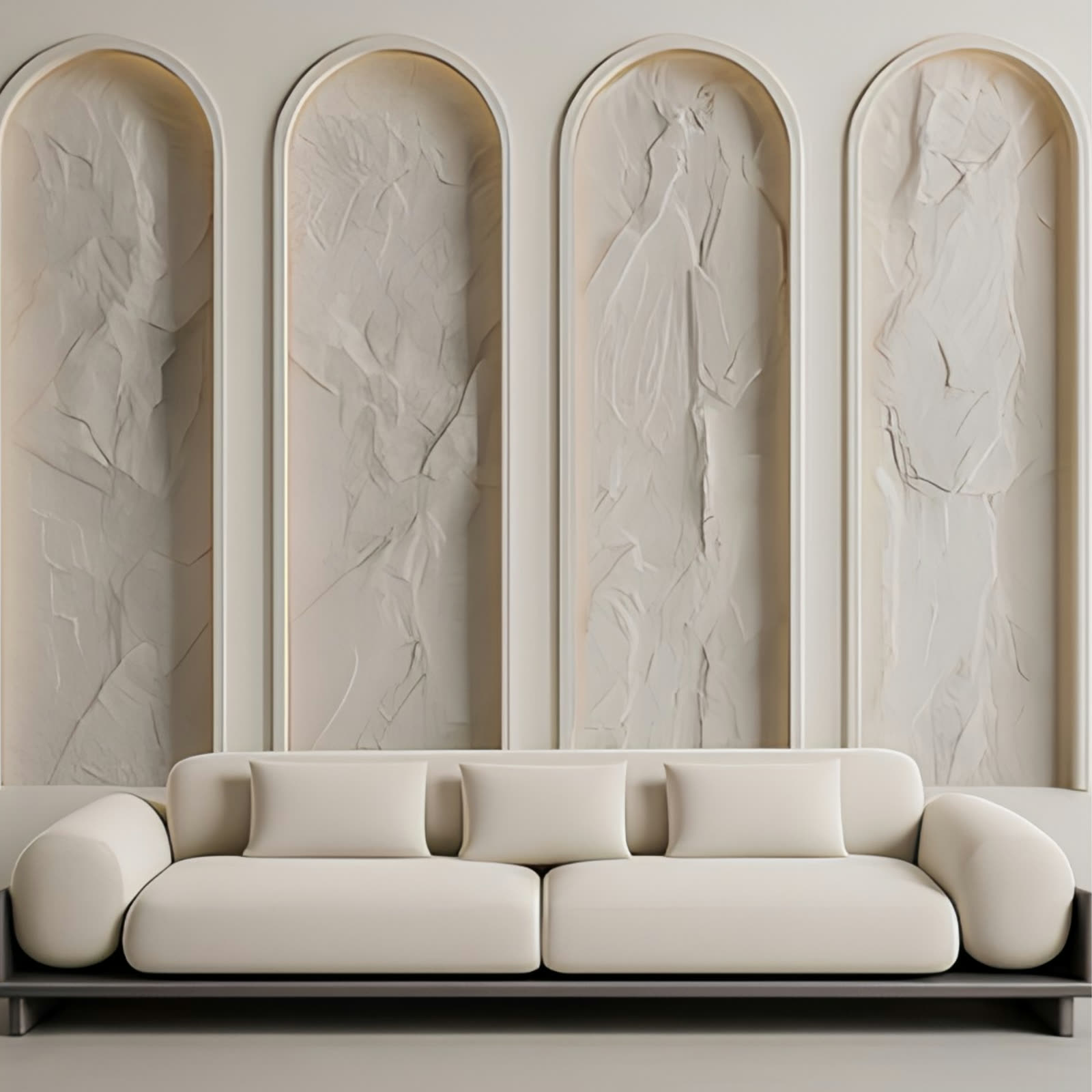 PU stone arched niches, living room