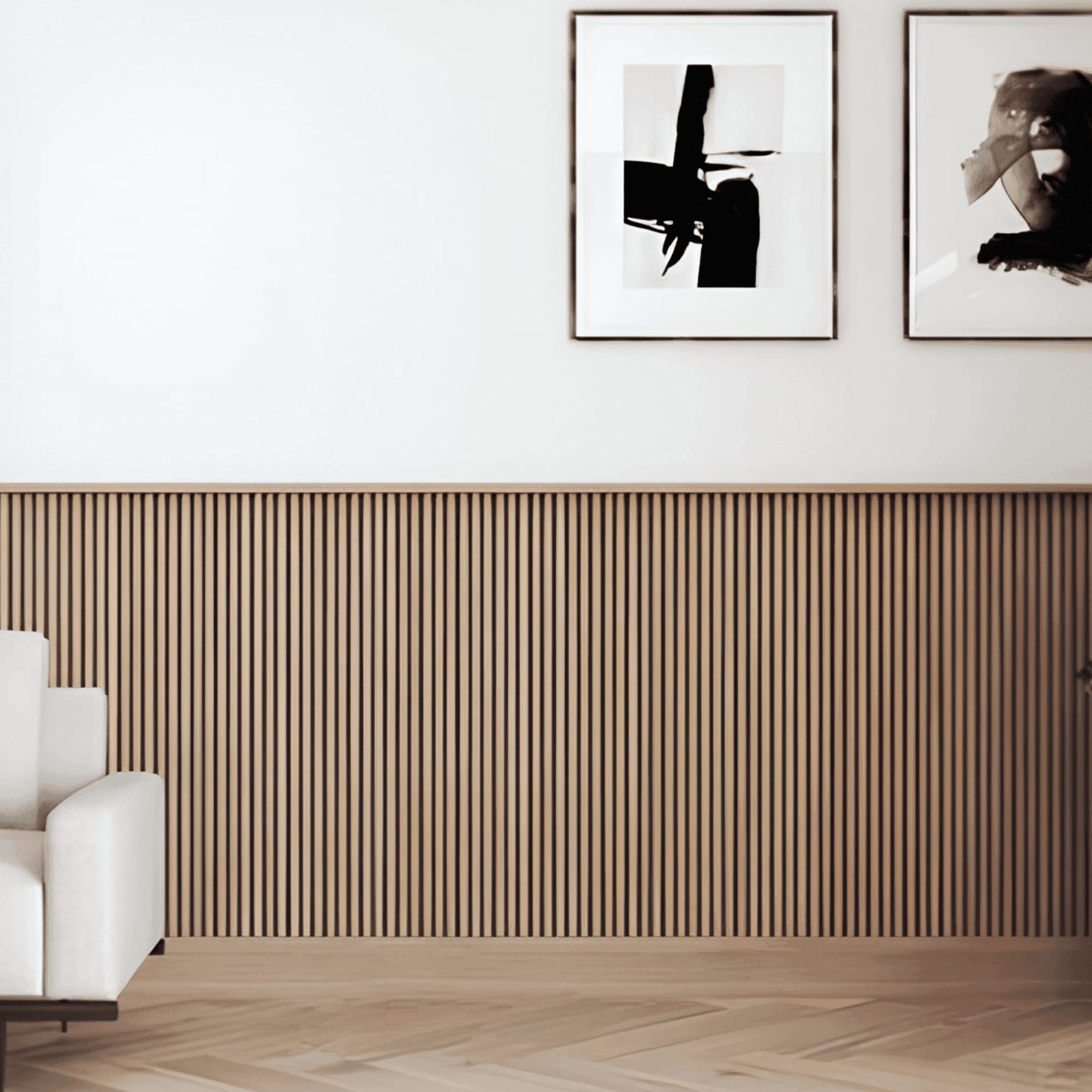 Fluted panel wall, navy finish